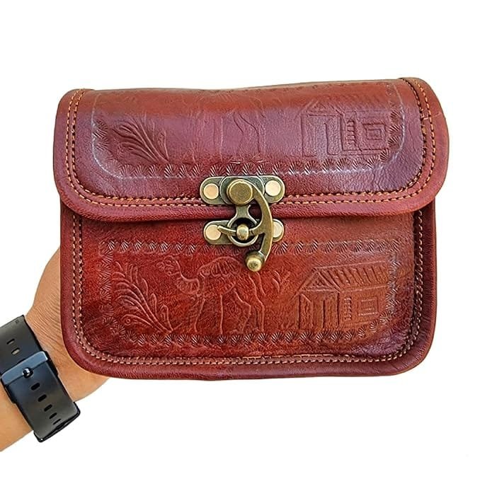 Genuine Leather Mini Side Sling Cross Body Bag For Girls & Women